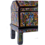 Baul Fauna Selvatica color vino / Woodcarving Lacquer Mexican Folk Art