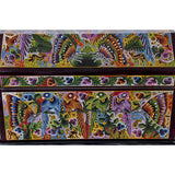 Baul Fauna Selvatica color vino / Woodcarving Lacquer Mexican Folk Art