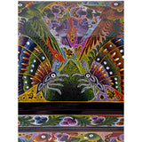 Baul Fauna Selvatica color vino / Woodcarving Lacquer Mexican Folk Art