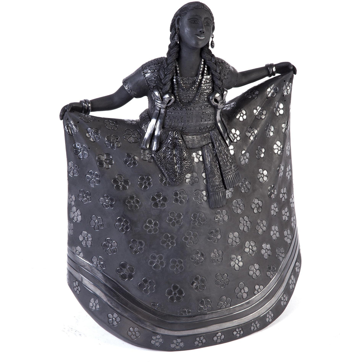 Mujer Huajuapan-Oaxaca / Ceramics Black Clay Mexican Folk Art