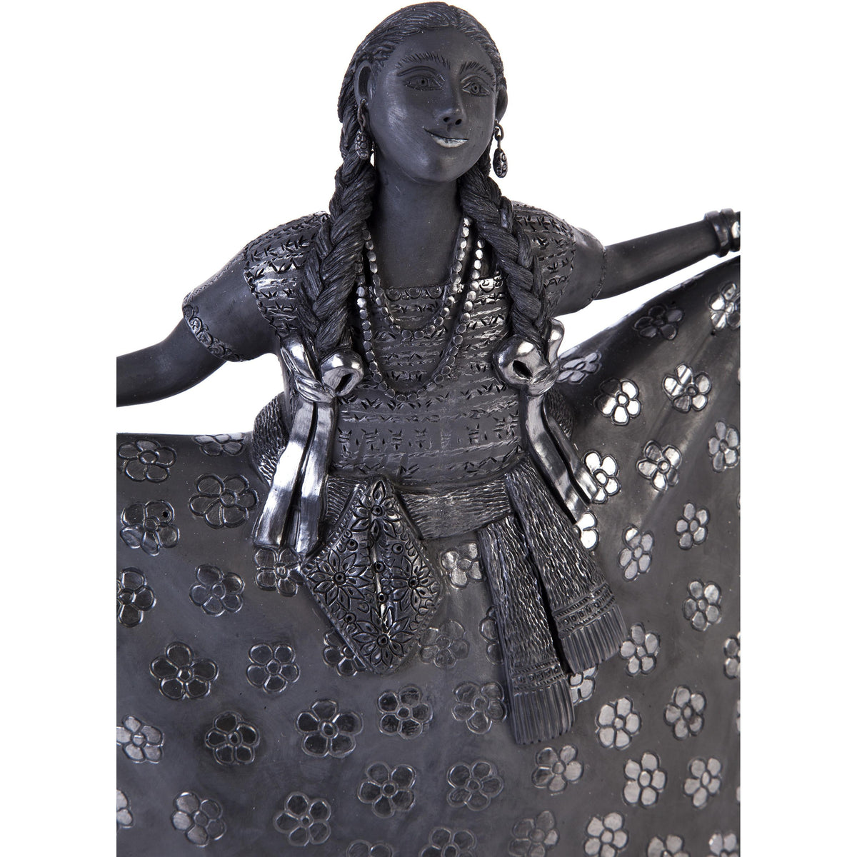 Mujer Huajuapan-Oaxaca / Ceramics Black Clay Mexican Folk Art