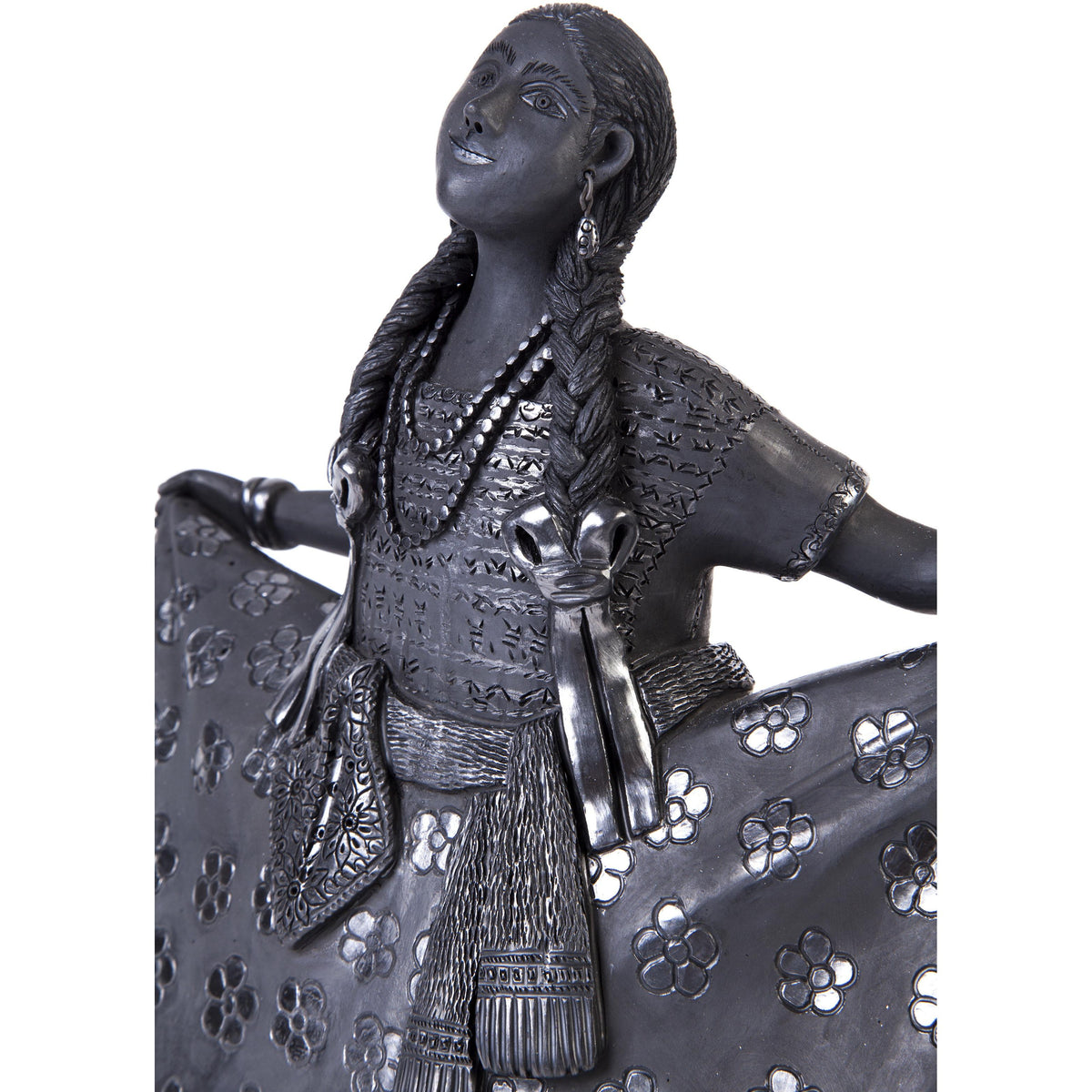 Mujer Huajuapan-Oaxaca / Ceramics Black Clay Mexican Folk Art