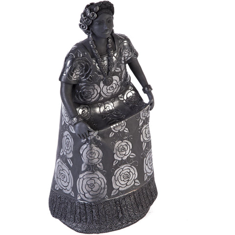 Traje Tehuantepec-Oaxaca / Ceramics Black Clay Mexican Folk Art