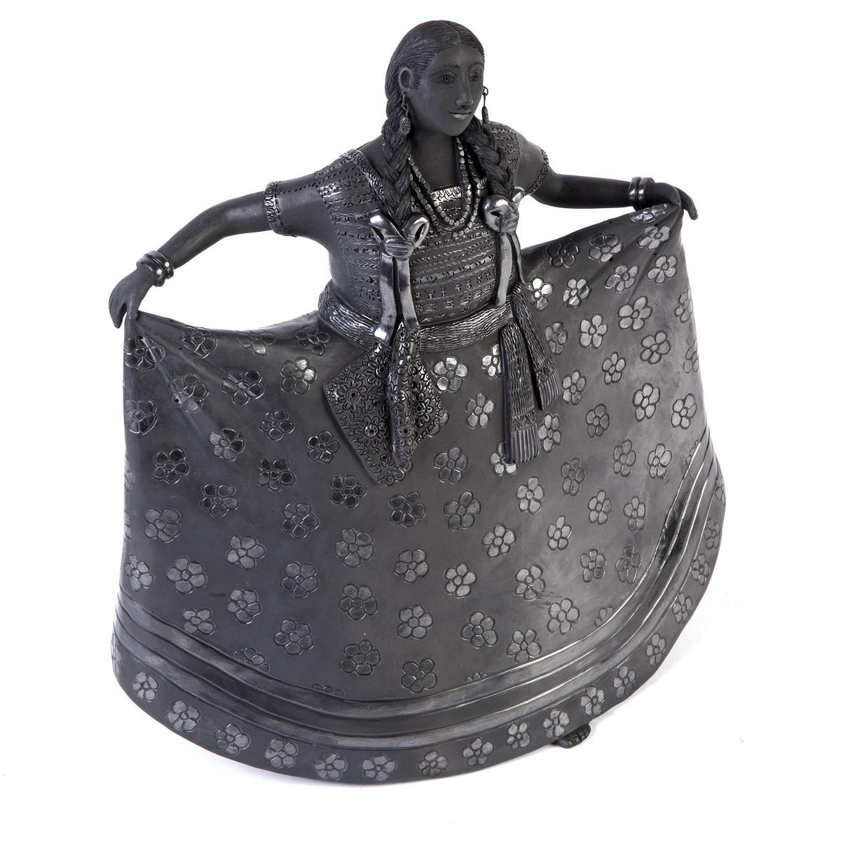 Mujer Huajuapan de Leon-Oaxaca / Ceramics Black Clay Mexican Folk Art