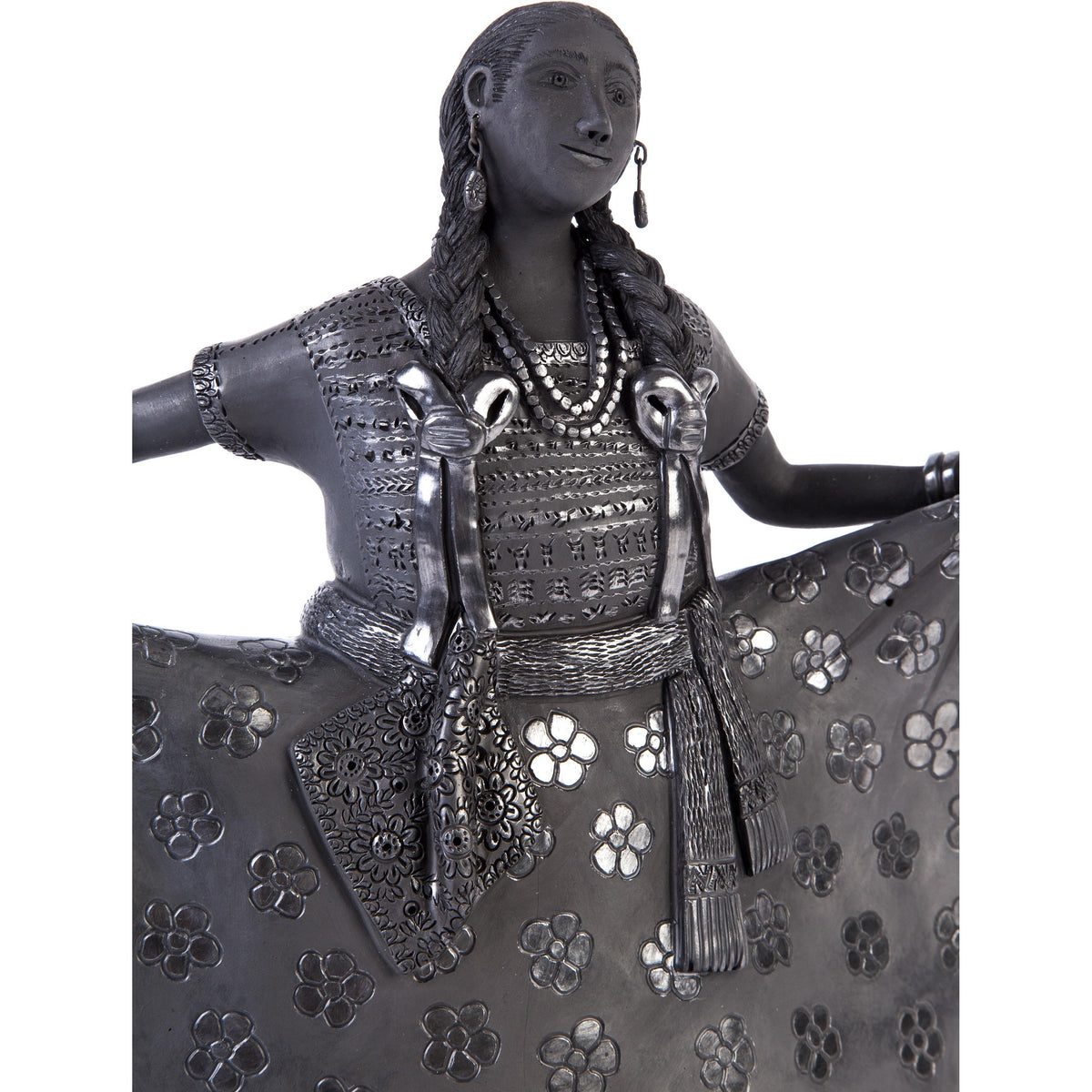 Mujer Huajuapan de Leon-Oaxaca / Ceramics Black Clay Mexican Folk Art