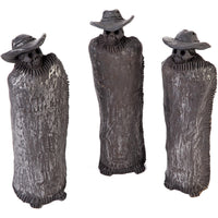 Los tres Señores / Ceramics Black Clay Mexican Folk Art