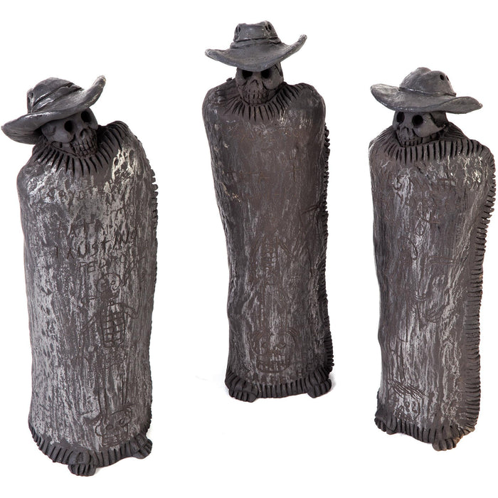Los tres Señores / Ceramics Black Clay Mexican Folk Art