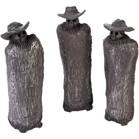 Los tres Señores / Ceramics Black Clay Mexican Folk Art
