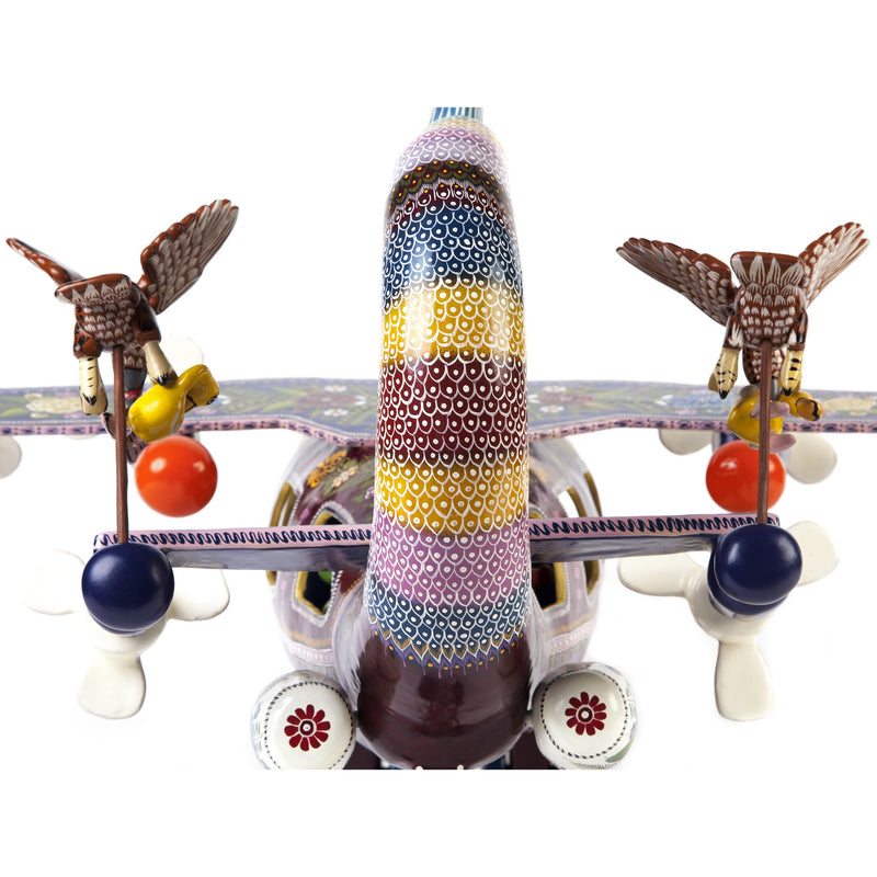 El Avion de Guerrero / Woodcarving Lacquer Mexican Folk Art