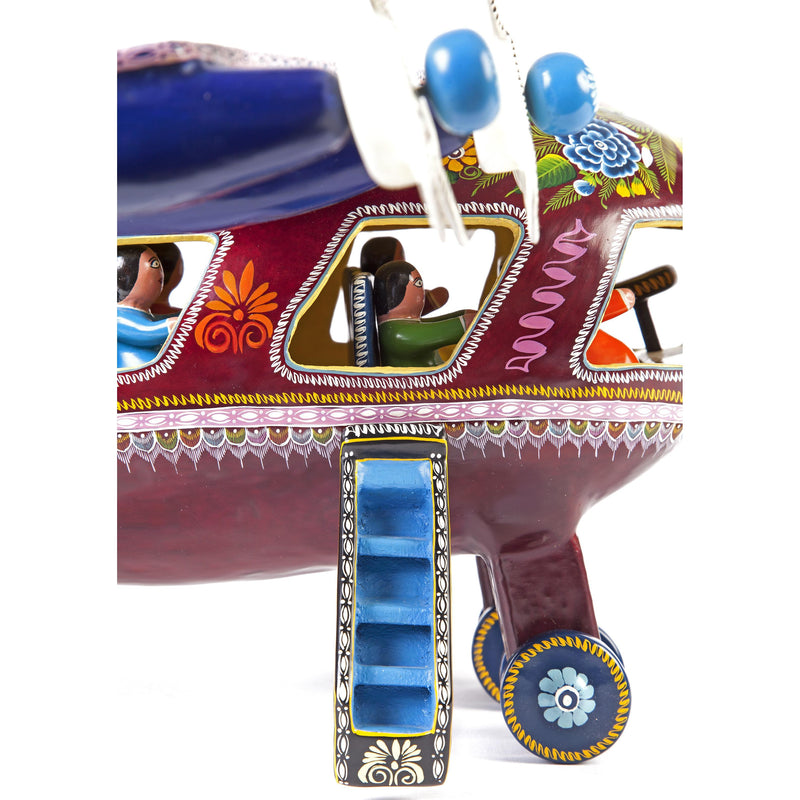 El Avion de Guerrero / Woodcarving Lacquer Mexican Folk Art