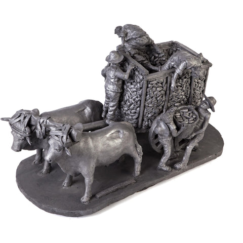Recoleccion de Maiz / Ceramics Black Clay Mexican Folk Art