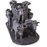 Recoleccion de Maiz / Ceramics Black Clay Mexican Folk Art