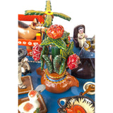 Cocinando / Woodcarving Lacquer Mexican Folk Art