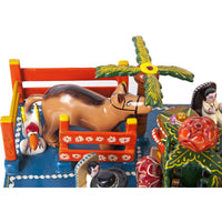 Cocinando / Woodcarving Lacquer Mexican Folk Art