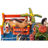 Cocinando / Woodcarving Lacquer Mexican Folk Art