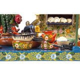 Cocinando / Woodcarving Lacquer Mexican Folk Art