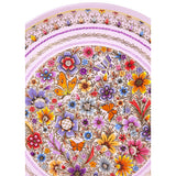 Platon Rosa con Flores / Woodcarving Lacquer Mexican Folk Art