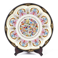 Platon Blanco en Flor / Woodcarving Lacquer Mexican Folk Art