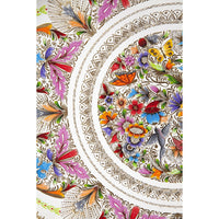 Platon Blanco en Flor / Woodcarving Lacquer Mexican Folk Art