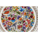 Platon Blanco en Flor / Woodcarving Lacquer Mexican Folk Art