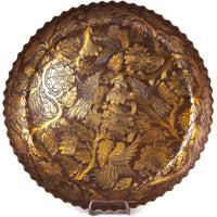 Charola con Flores y Pajaros / Copper Mexican Folk Art