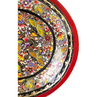 Batea Ovalada Perfilada en Oro / Woodcarving Lacquer Mexican Folk Art