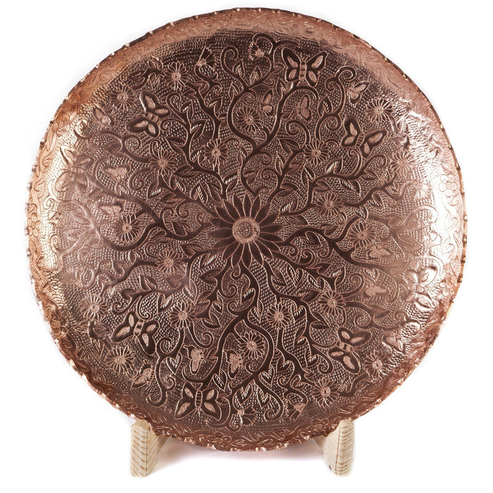 Charola con Mariposa y Flor / Copper Mexican Folk Art