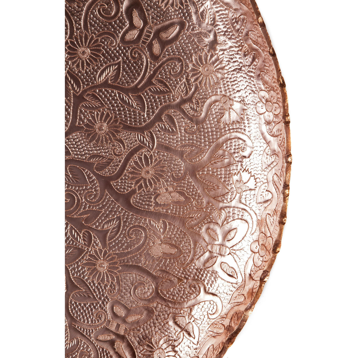 Charola con Mariposa y Flor / Copper Mexican Folk Art