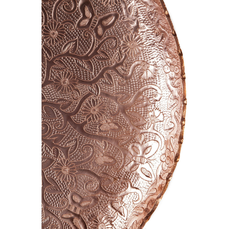 Charola con Mariposa y Flor / Copper Mexican Folk Art