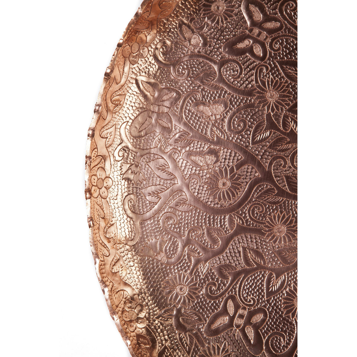 Charola con Mariposa y Flor / Copper Mexican Folk Art