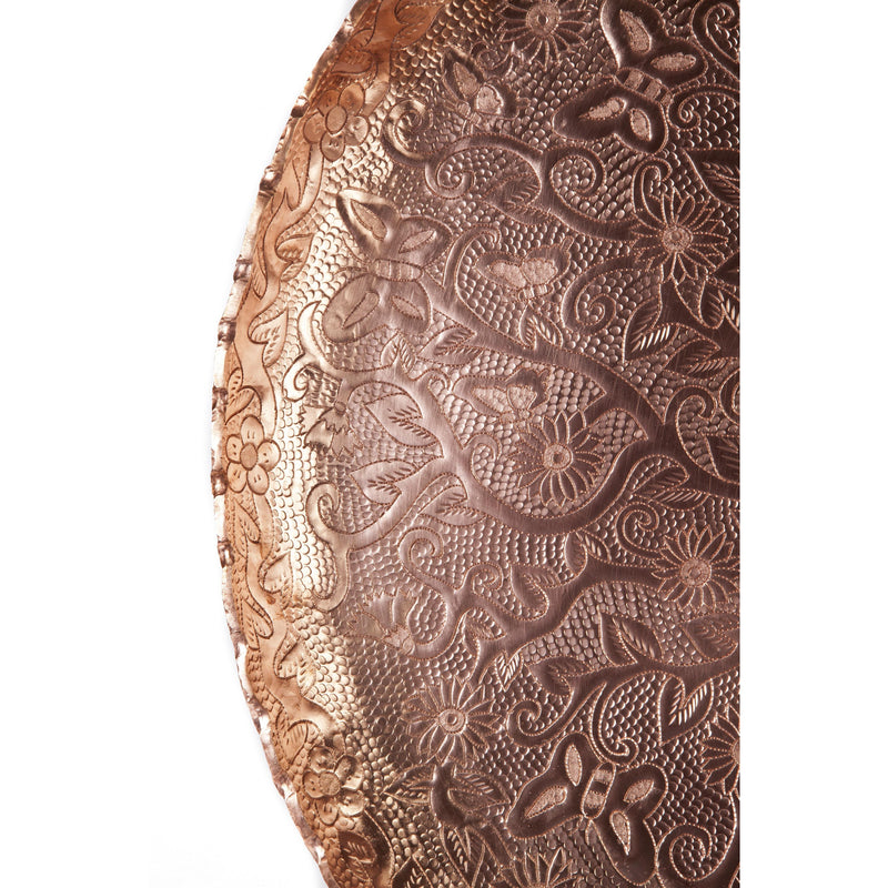 Charola con Mariposa y Flor / Copper Mexican Folk Art