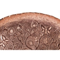 Charola con Mariposa y Flor / Copper Mexican Folk Art