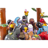 Santa Claus en el Nacimiento / Woodcarving Lacquer Mexican Folk Art Nativity