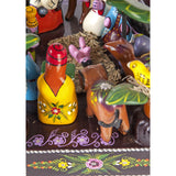 Santa Claus en el Nacimiento / Woodcarving Lacquer Mexican Folk Art Nativity