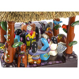 Santa Claus en el Nacimiento / Woodcarving Lacquer Mexican Folk Art Nativity
