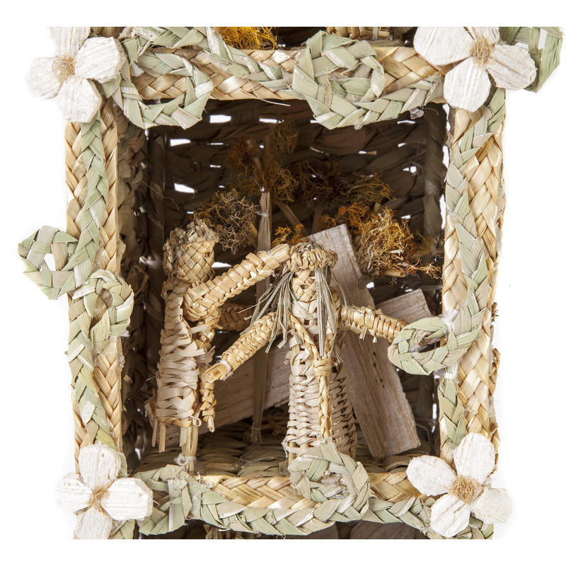 La Vida de Jesus en la Cruz / Vegetable Fibers Mexican Folk Art Sculpture