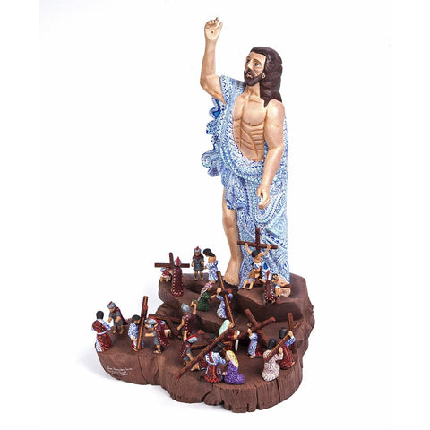 Cristo Resucitado y Via Crucis / Woodcarving Mexican Folk Art Sculpture Woodcarving Alebrije Mexican Folk Art Sculpture