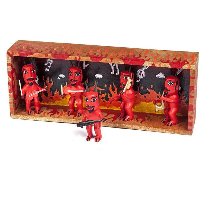 Banda de Diablitos / Woodcarving Alebrije Mexican Folk Art Sculpture