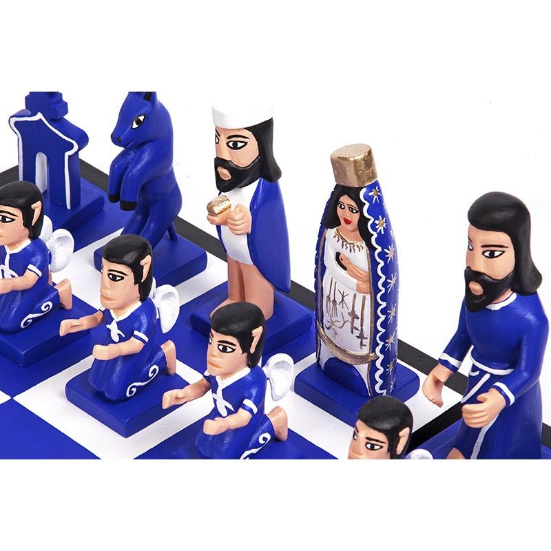 Ajedrez Nacimiento / Woodcarving Mexican Folk Art Chess Nativity