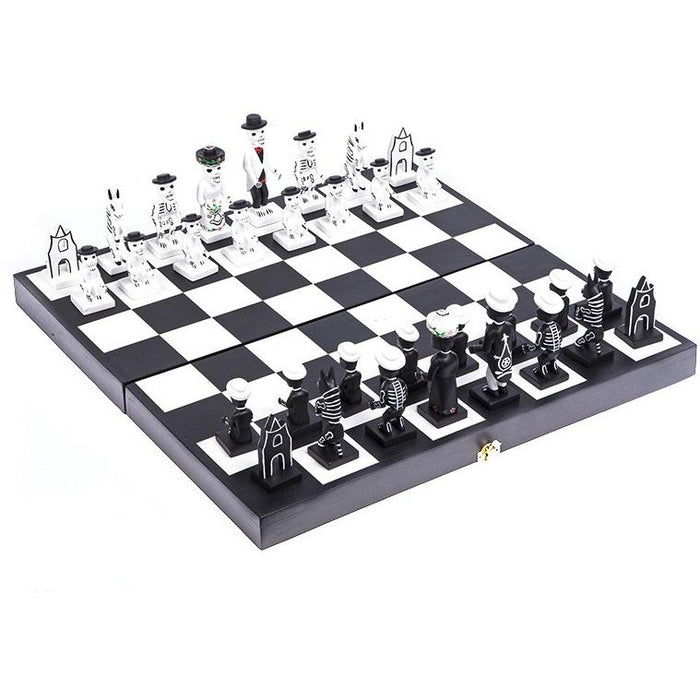 Ajedrez Dia de Muertos / Woodcarving Mexican Folk Art Chess