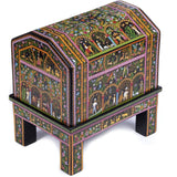 Baul en el Campo / Woodcarving Lacquer Mexican Folk Art