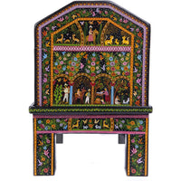 Baul en el Campo / Woodcarving Lacquer Mexican Folk Art