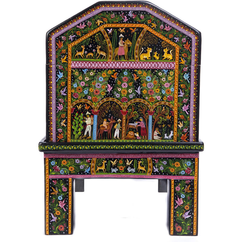 Baul en el Campo / Woodcarving Lacquer Mexican Folk Art