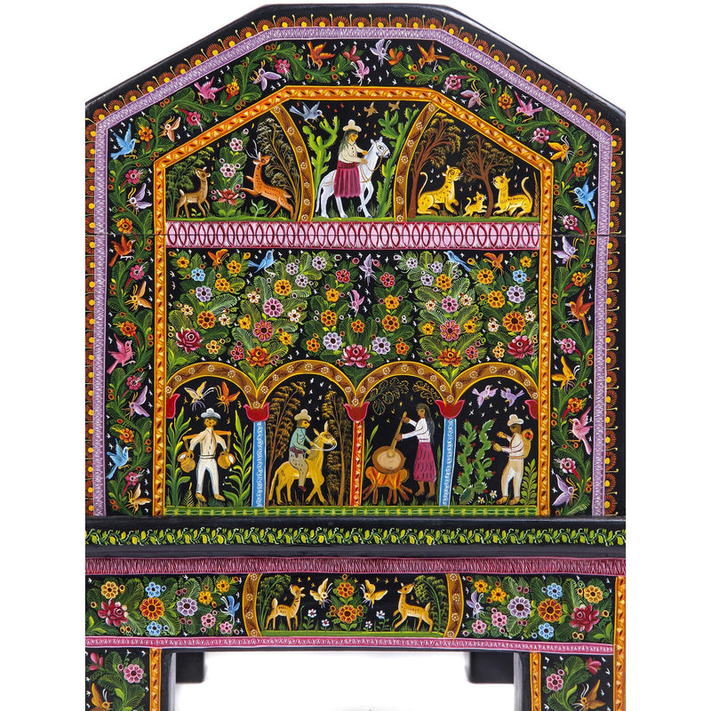 Baul en el Campo / Woodcarving Lacquer Mexican Folk Art