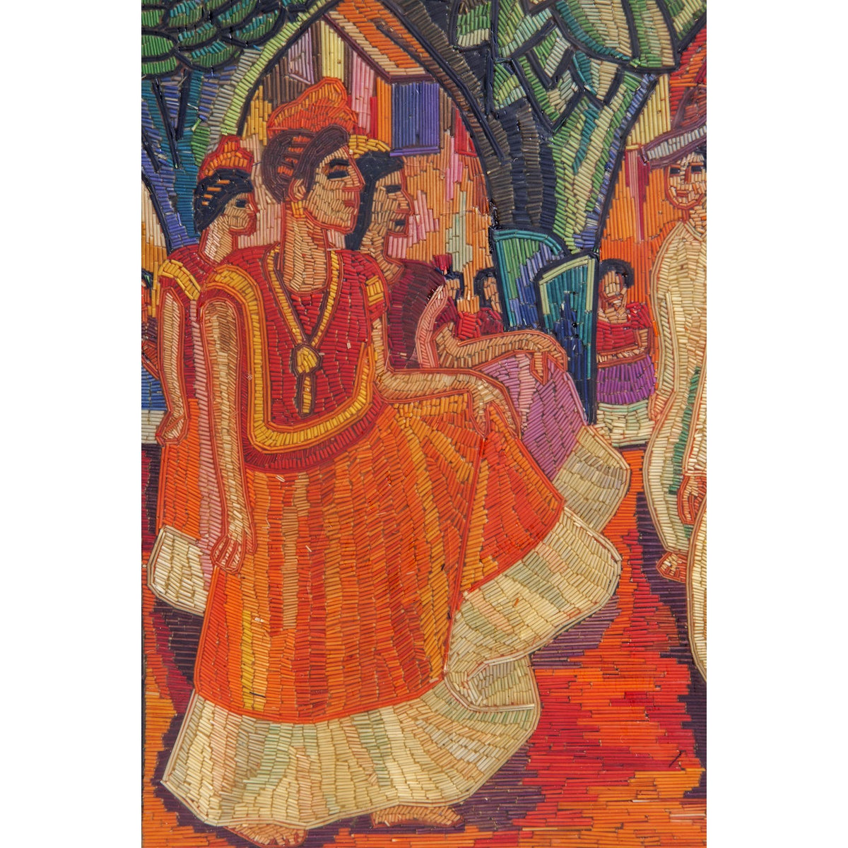 El Baile de Tehuantepec de Diego Rivera / Vegetable Fibers Mexican Folk Art Straw