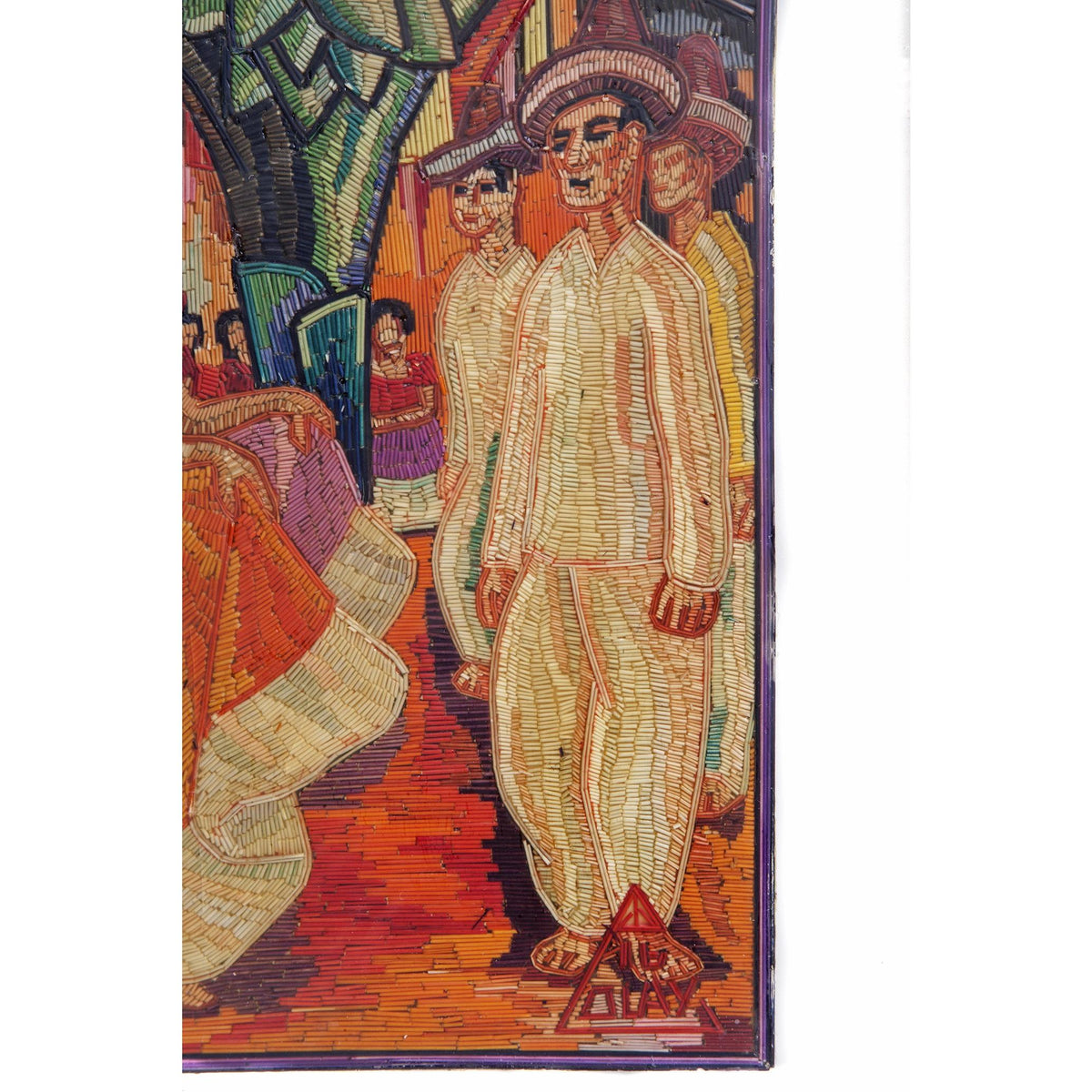 El Baile de Tehuantepec de Diego Rivera / Vegetable Fibers Mexican Folk Art Straw