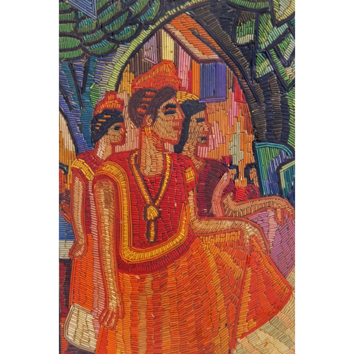 El Baile de Tehuantepec de Diego Rivera / Vegetable Fibers Mexican Folk Art Straw