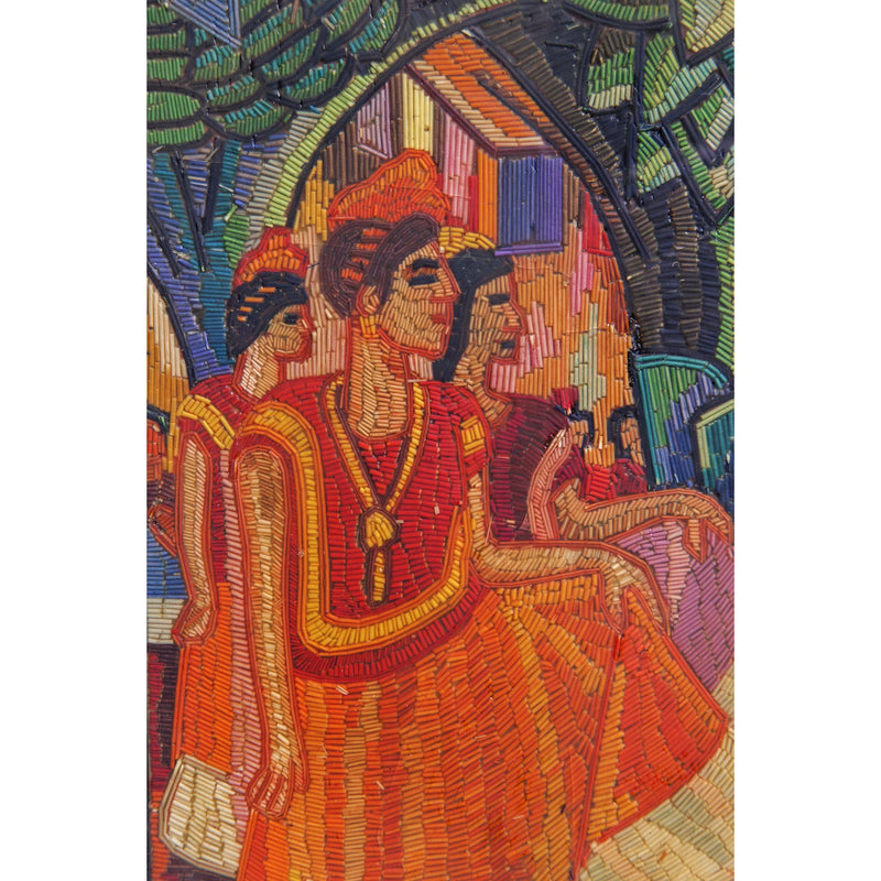 El Baile de Tehuantepec de Diego Rivera / Vegetable Fibers Mexican Folk Art Straw
