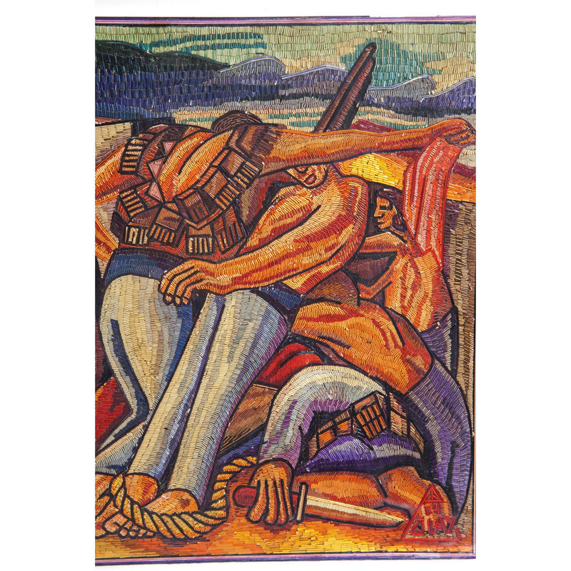 La Trinchera de Jose Clemente Orozco / Vegetable Fibers Mexican Folk Art Straw