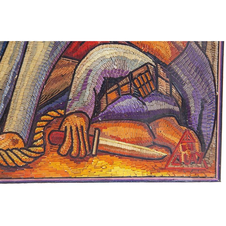 La Trinchera de Jose Clemente Orozco / Vegetable Fibers Mexican Folk Art Straw